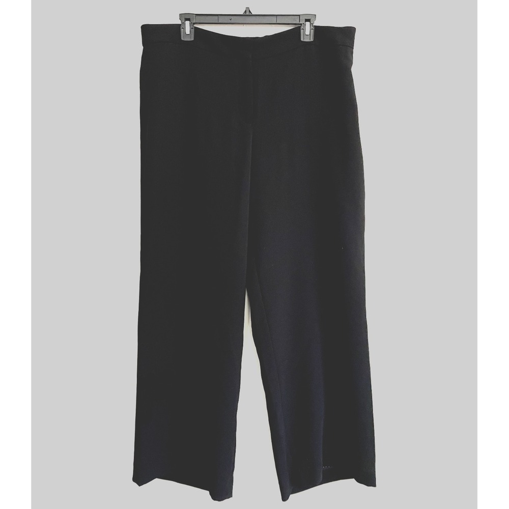 Talbots Woman's Black Wide Leg Trousers Size 16 Career Officeâ Minimal Capsule